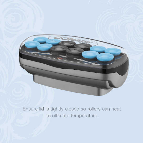 Conair Professional Jumbo and Super-Jumbo Ceramic Hot Hair Rollers, 12 Piece Set, Blue, CHV14XR