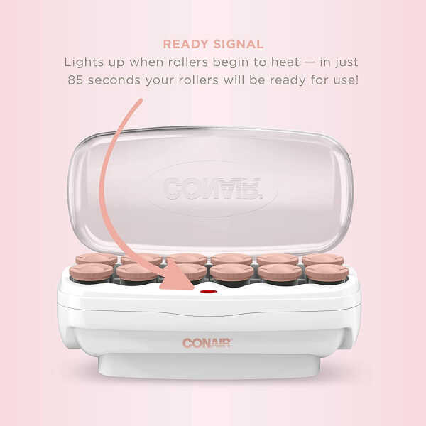 Conair Big Curls and Waves Jumbo Ceramic Hot Rollers with Bonus: Super Clips Included CHV12XN