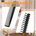 NOGIS 6 Pcs Portable Travel Folding Comb Brush Combo Compact Foldable Hair Brush Pocket Size Comb Double Headed for Women Men