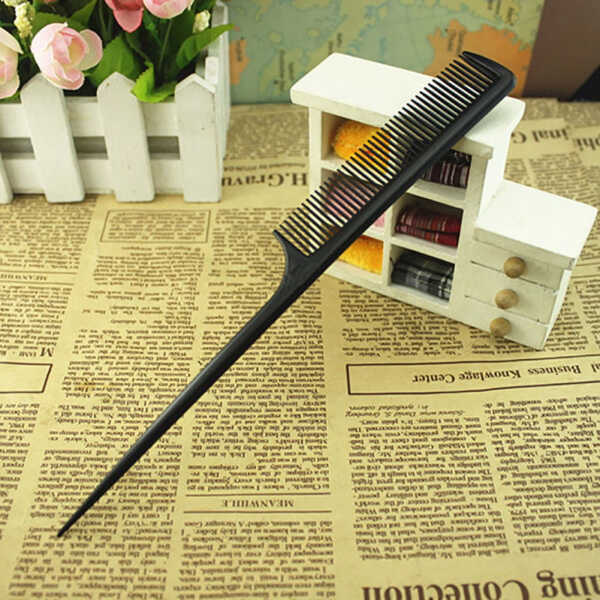 MANNYA Professional Fine-tooth Metal Pin Hairdressing Portable Hair Styling Rat Tail Comb