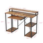 JOMEED Computer Desk with Monitor Shelf for At-Home Office, Brown/Black