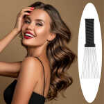 Unique Bargains 2Pcs Metal Hair Pick Afro Comb for Curly Hair Afro Picks Hairdressing Styling Tool Black 9.05"x2.75"