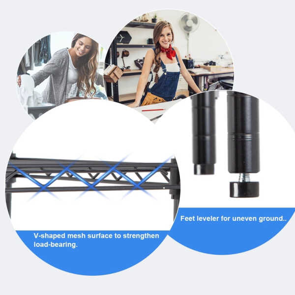 BestOffice 4 Shelf Wire Shelving Unit Garage NSF Wire Shelf Metal Storage Shelves Heavy Duty Height Adjustable for 1000 lbs