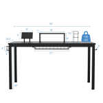 Costway 55 inch Gaming Desk Racing Style Computer Desk with Cup Holder & Headphone Hook