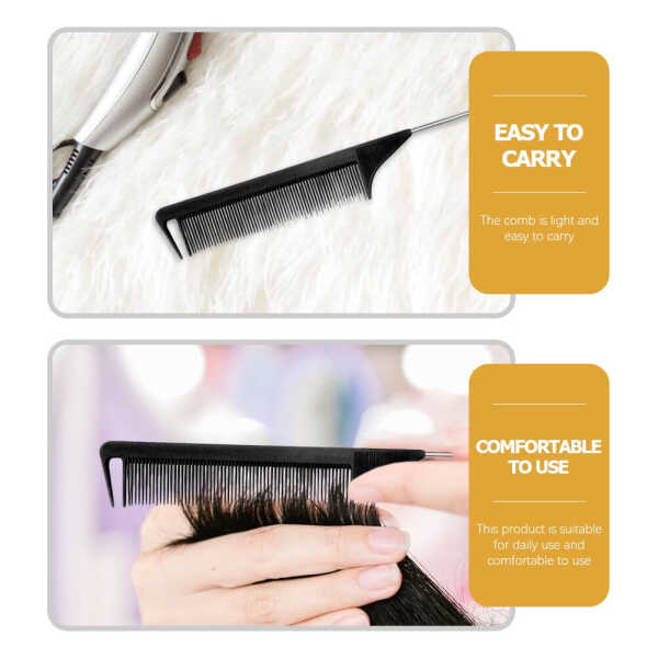 6 Pcs Pointed Tail Comb Parting Rat Teasing Combs Anti-static Hair Plastic Brush
