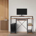 JOMEED Computer Desk with Monitor Shelf for At-Home Office, Brown/Black