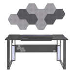 RS Gaming&trade Gaming Computer Desk RGB with 10 Acoustic Panels, Black