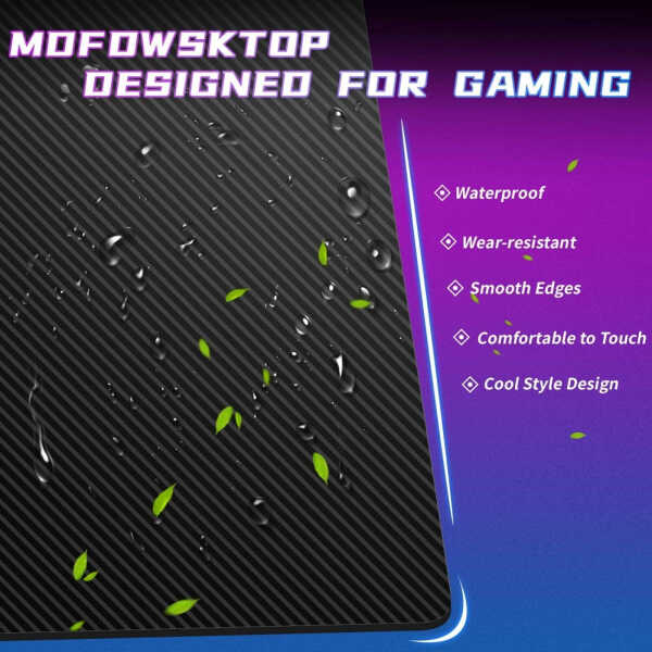 NiamVelo 47 inch Gaming Desk, Z-Shaped PC Computer Table Ergonomic Gamer Workstation with Headphone Hook for Home Office, Red
