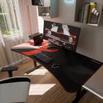 Arozzi Arena Gaming Desk Microfiber, Black