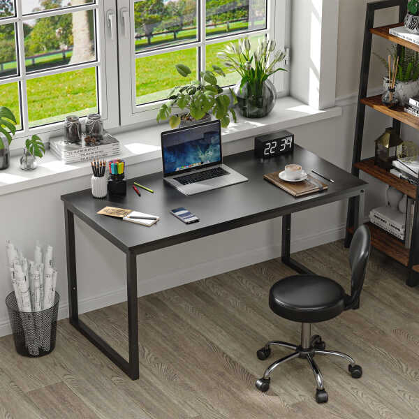 ZenSports 47-inch Home Office Computer Desk Modern Large MDF Study Desk Black