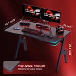 HLDIRECT 47 inch Gaming Desk, Ergonomic Gamer Table, Computer Table, Pc Workstation