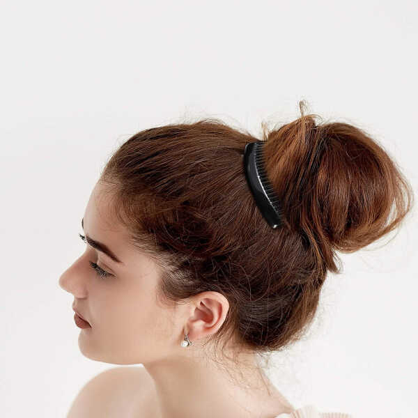 Guuyoo Plastic Side Hair Twist Comb Fine Hair Accessories, Black, White, Brown, 12 Pieces