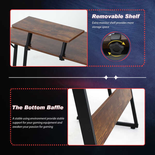 PayLessHere L Shaped Desk Corner Gaming Desk Computer Desk for Adults,Black,29"H