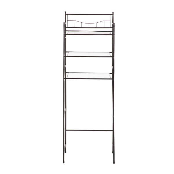 Mainstays 3-Shelf Over the Toilet Steel Freestanding Storage Shelf Unit, Silver, Holds up to 30 lb Capacity