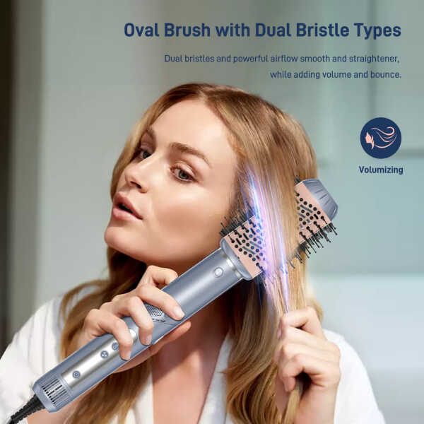 RACCOMB 5-in-1 Hair Styler, Air Styling & Drying System, Powerful Hair Dryer Brush & Multi-Styler with Auto-Wrap Curlers, Oval