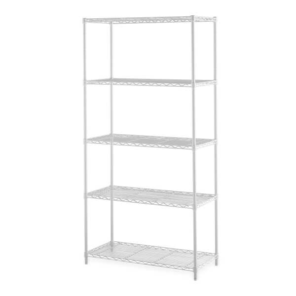 Hyper Tough 5-Tier Wire Storage Shelves, 36" W x 16" D x 72" H, 1750 lb Load Capacity, Black