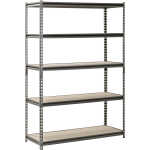 Muscle Rack 48"W x 18"D x 72"H 5-Shelf Steel Freestanding Shelves, Silver
