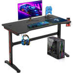 BestOffice Gaming Desk Modern Adult Ergonomic Desk with Cup Holder and Headphone Hook, Red