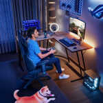 Homall L-Shaped Gaming Desk 51.2 Inches Corner Office Desk with Removable Monitor Riser, Black