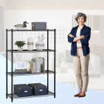 BestOffice 4 Shelf Wire Shelving Unit Garage NSF Wire Shelf Metal Storage Shelves Heavy Duty Height Adjustable for 1000 lbs