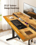 CHITOOMA 63&Prime x 28&Prime Electric Standing Desk with Drawers, Height Adjustable Gaming Desk with Monitor Stand & Storage