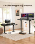 CHITOOMA 63&Prime x 28&Prime Electric Standing Desk with Drawers, Height Adjustable Gaming Desk with Monitor Stand & Storage