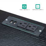 Ktaxon Gaming Desk with 2 Power Outlets&USB, Computer Desk with 15 Adjustable Light, Study Writing Table with Large Desktop, for