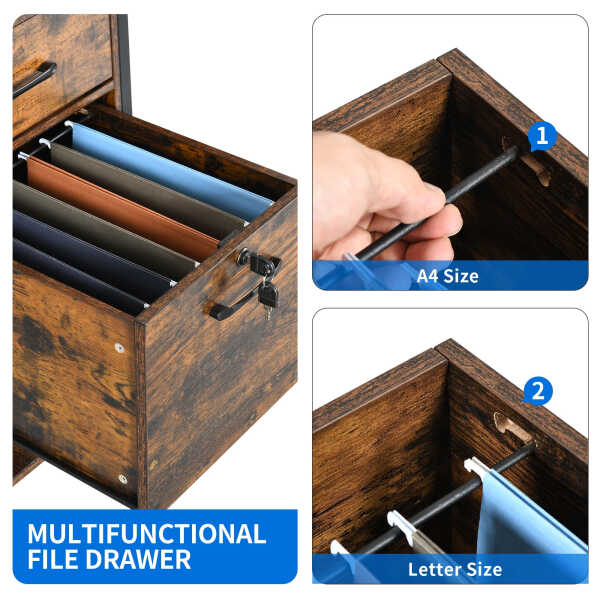 Dextrus 59.1"Computer Desk with Power Outlets & Hutch, Office Desk with Storage Shelves & Drawers with Lock, Gaming Desk with