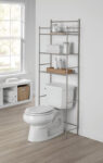 Mainstays 3-Shelf Over the Toilet Steel Freestanding Storage Shelf Unit, Silver, Holds up to 30 lb Capacity