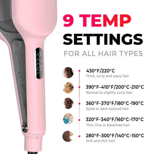 TYMO ROVY Curling Iron & Hair Crimper with 3 Barrels, Ionic Deep Waver Hair Styling Tool, Dual Voltage, Easy to Use,1.25 Inch,