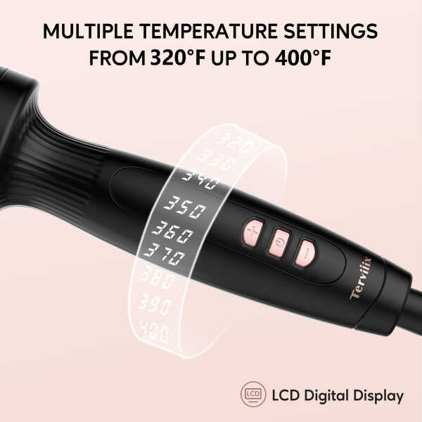 Terviiix 1.5" Thermal Brush, Ceramic Tourmaline Ionic Hair Curling Wand