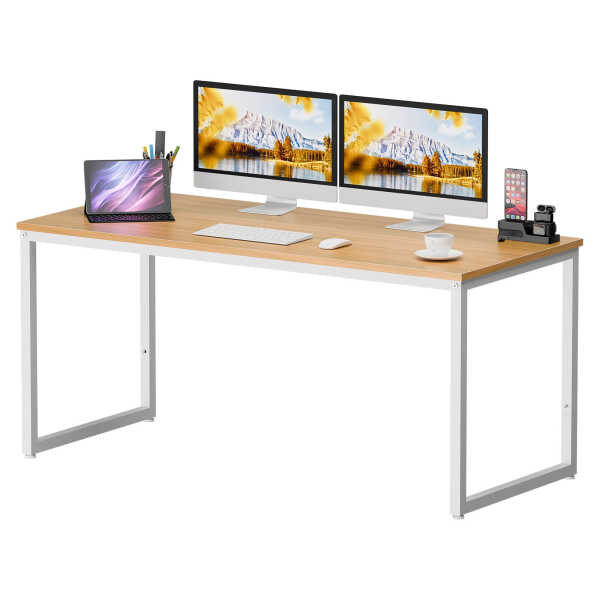 ZenSports 55 inch Large Computer Desk Home Office MDF Writing Desk Adult Workstation Black