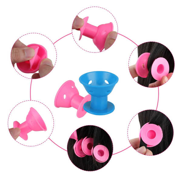 EEEkit 40pcs Magic Hair Rollers, Silicone Curlers Set, 20pcs Large and 20pcs Small, DIY Curling Hairstyle Tools