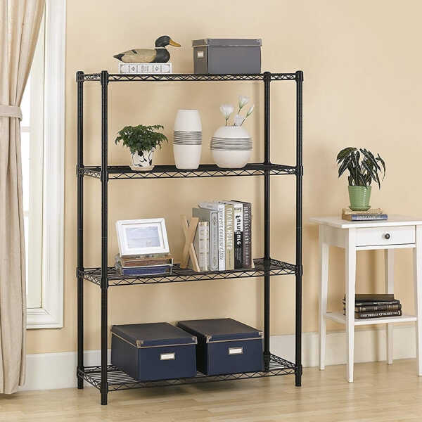 BestOffice 4 Shelf Wire Shelving Unit Garage NSF Wire Shelf Metal Storage Shelves Heavy Duty Height Adjustable for 1000 lbs