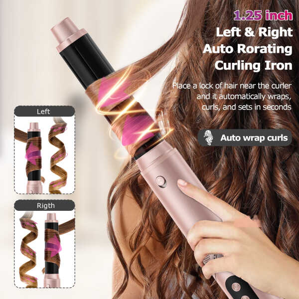 RACCOMB 5-in-1 Hair Styler, Air Styling & Drying System, Powerful Hair Dryer Brush & Multi-Styler with Auto-Wrap Curlers, Oval