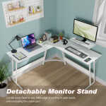 PayLessHere L Shaped Desk Corner Gaming Desk Computer Desk for Adults,Black,29"H