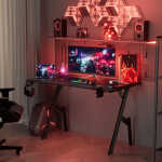 HLDIRECT 47 inch Gaming Desk, Ergonomic Gamer Table, Computer Table, Pc Workstation