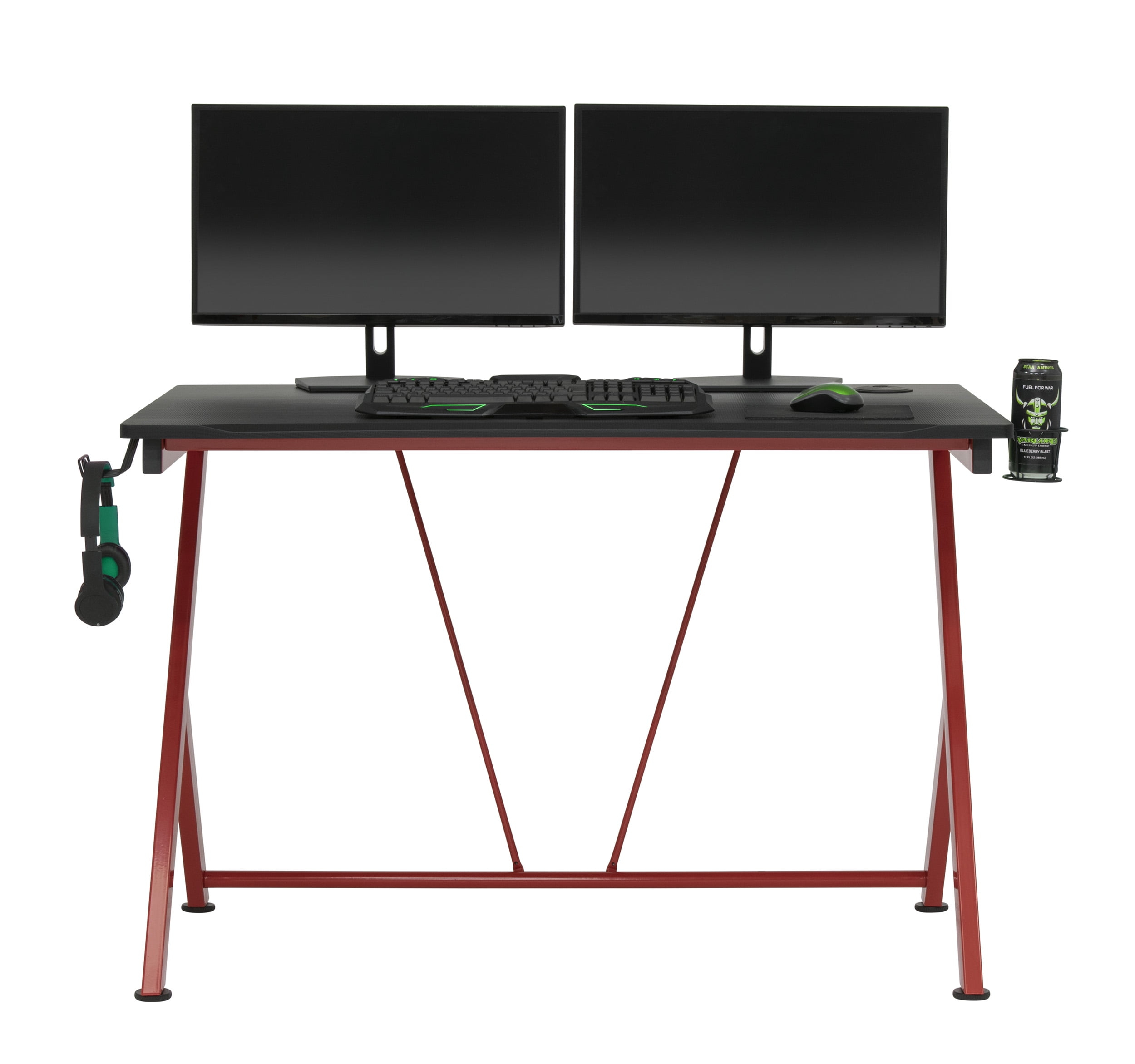 Quest for PC Gaming, Computer Desk With Charging Station, Cup And Headphone Holder