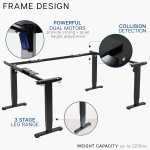 VIVO Black U-Shaped 83" x 60" Height Adjustable 4-Leg Electric Standing Desk