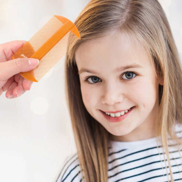 3pcs Double-sided Tooth Lice Combs Portable Hair Scalp Massaging Combs (Orange)