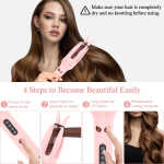 Automatic Hair Curler, Double Ceramic Curling Irons with 1.5" Rotating Barrel, 4 Temps & Timer