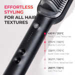 TYMO Ring Hair Straightener Brush, Flat Iron Comb, 5 Temp Settings & 20s Fast Heating, Dual Voltage, Gold