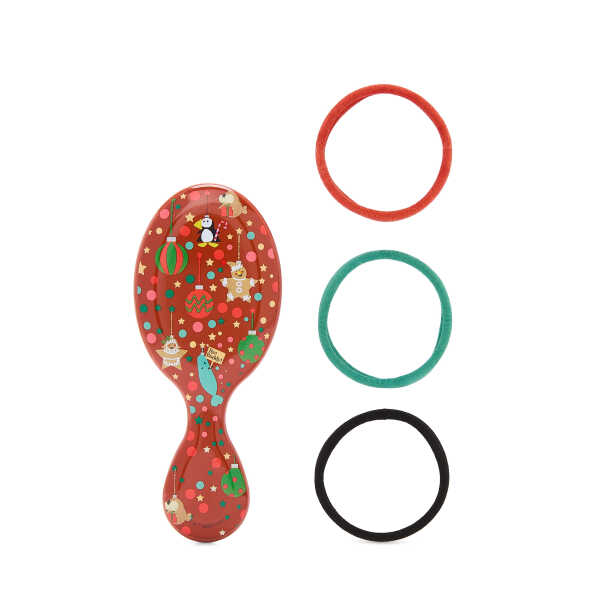 Wet Brush Hair Brush Mini Detangler 2 pack with Bonus Elastics.