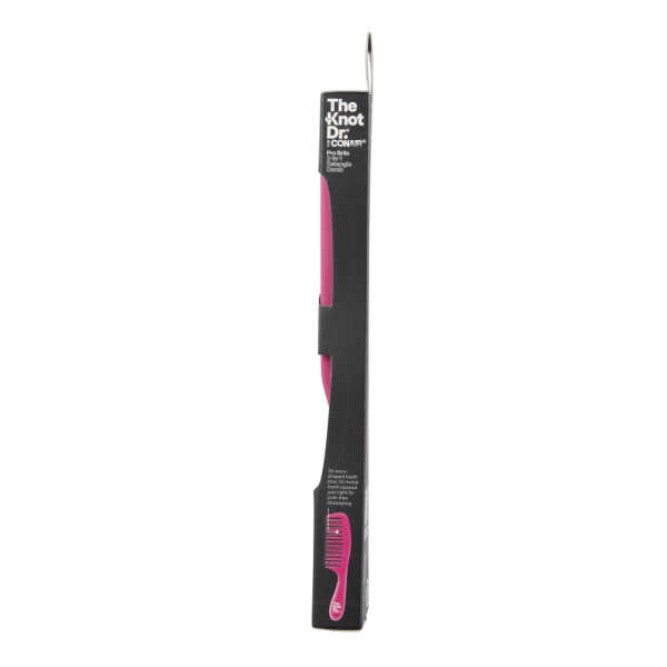 The Knot Dr. for Conair Double Detangler All Purpose Comb with Removable Metal Teeth, Pink