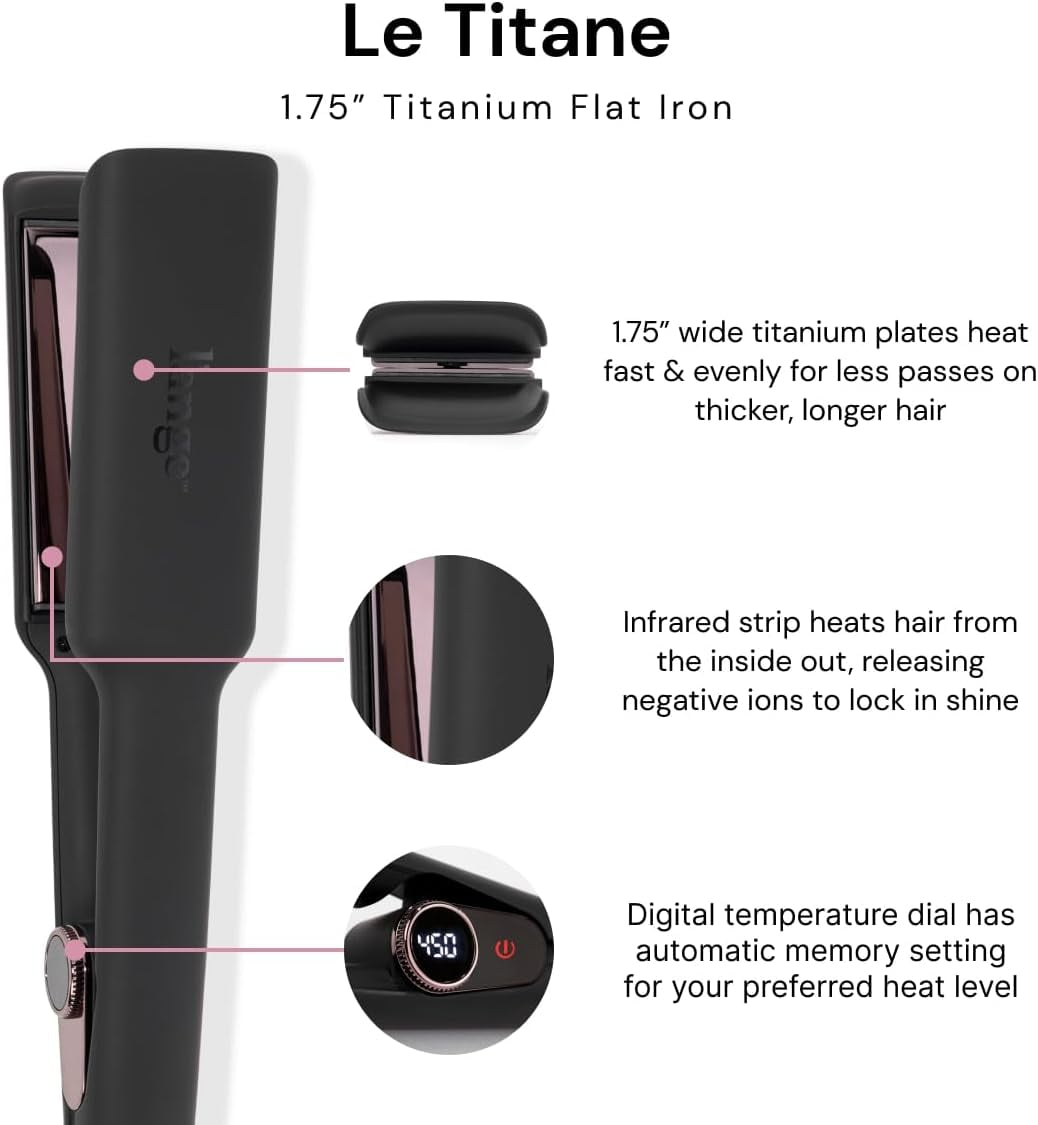 L'ange Hair Le Titane 2-in-1 Titanium Flat Iron Hair Straightener and Curler