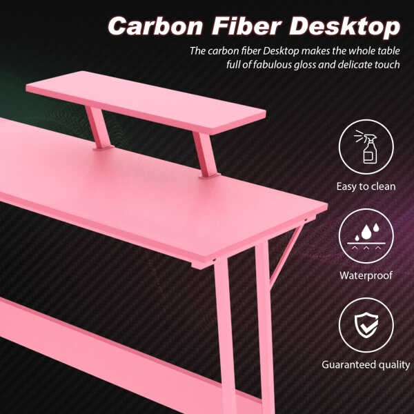PayLessHere L Shaped Desk Corner Gaming Desk Computer Desk for Adults,Black,29"H