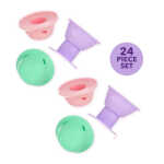 Expressions 24pc Heatless Curling Pods - Silicone Hair Rollers For No Damage Heatless Curls, Heatless Curlers Value Pack,