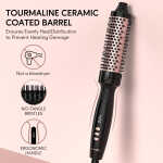 Terviiix 1.5" Thermal Brush, Ceramic Tourmaline Ionic Hair Curling Wand