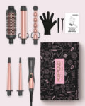 KIPOZI 5 in 1 Curling Iron Wand Set Hair Wand, Instant Heating, with 4 Ceramic Barrels and 1 Curling Iron Brush
