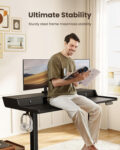 CHITOOMA 63&Prime x 28&Prime Electric Standing Desk with Drawers, Height Adjustable Gaming Desk with Monitor Stand & Storage
